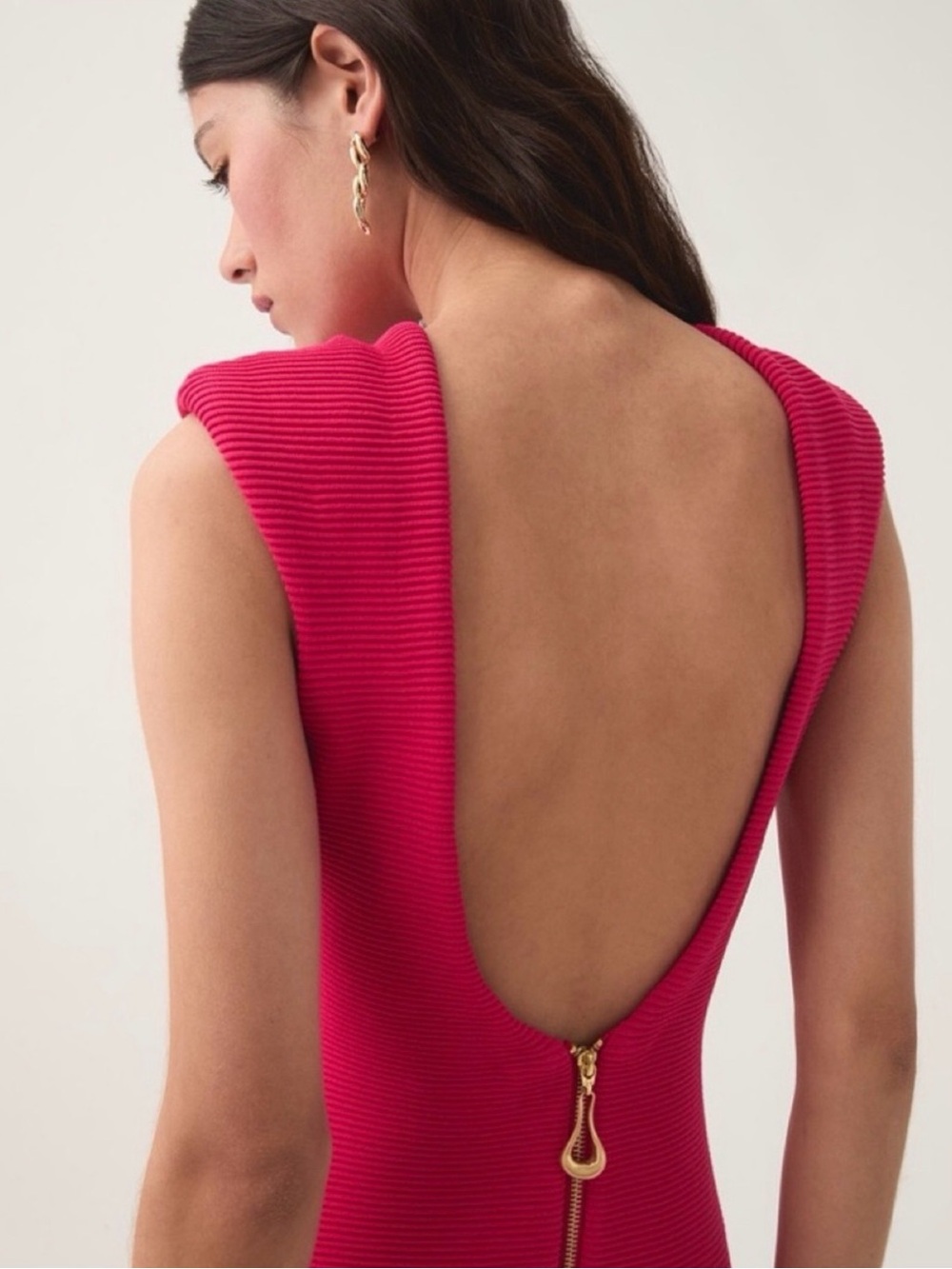 Aje Rushes Raffia Midi Dress Pink Large NWT RARE - Picture 4 of 13